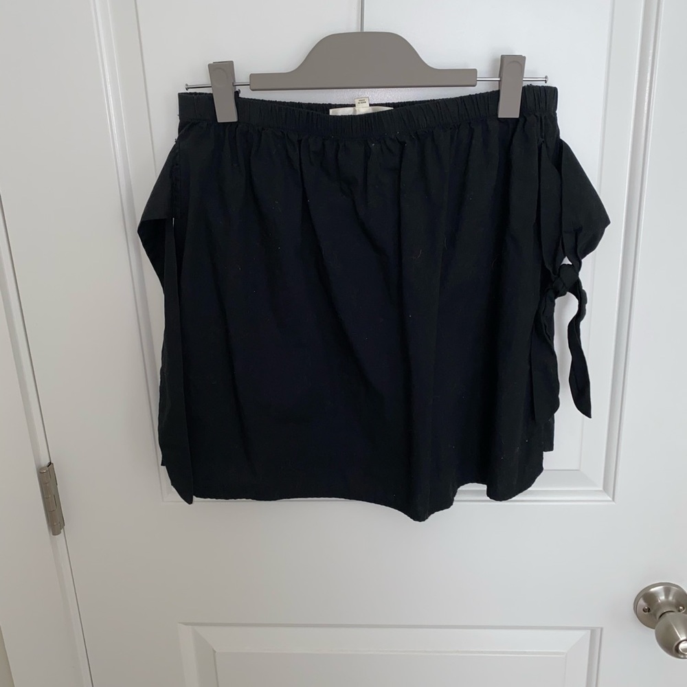 Black tie off the shoulder top